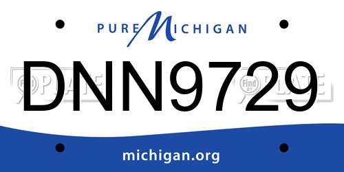 DNN9729 Michigan License Plate