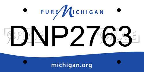 DNP2763 Michigan License Plate