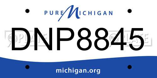 DNP8845 Michigan License Plate