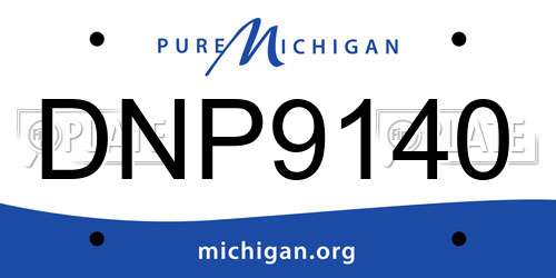 DNP9140 Michigan License Plate