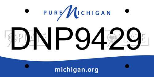 DNP9429 Michigan License Plate