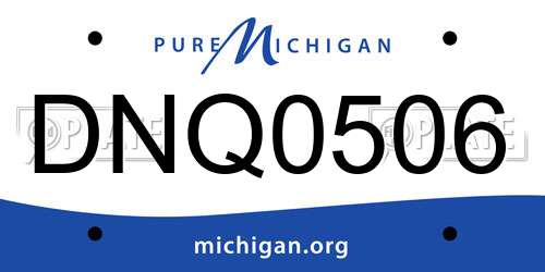DNQ0506 Michigan License Plate