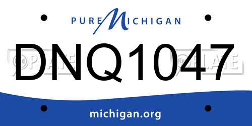 DNQ1047 Michigan License Plate