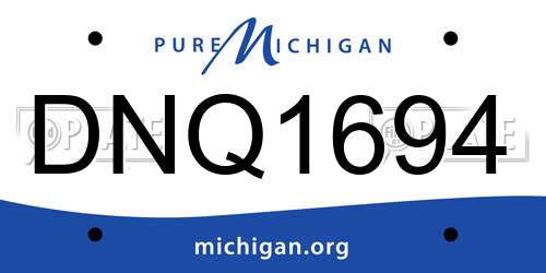 DNQ1694 Michigan License Plate