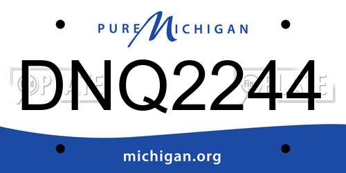 DNQ2244 Michigan License Plate