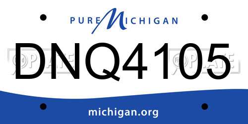 DNQ4105 Michigan License Plate
