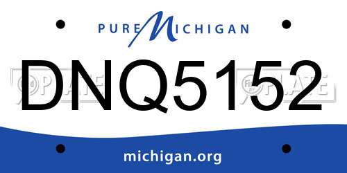 DNQ5152 Michigan License Plate
