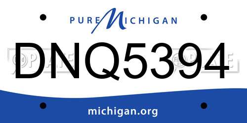 DNQ5394 Michigan License Plate