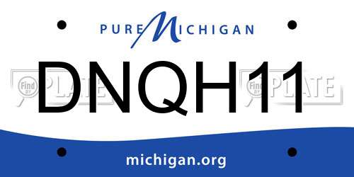 DNQH11 Michigan License Plate