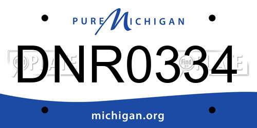 DNR0334 Michigan License Plate