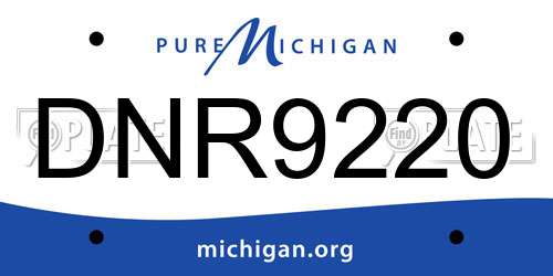DNR9220 Michigan License Plate