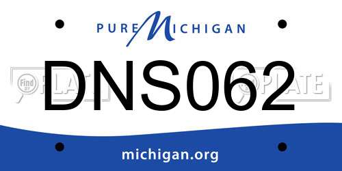 DNS062 Michigan License Plate