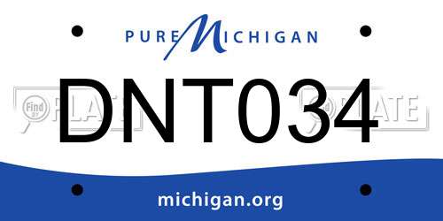 DNT034 Michigan License Plate