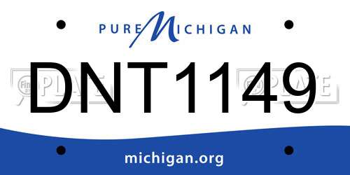 DNT1149 Michigan License Plate