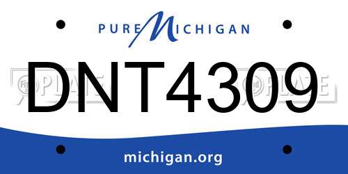 DNT4309 Michigan License Plate