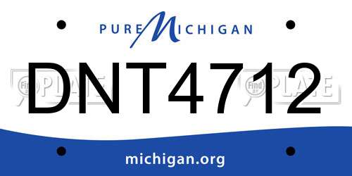 DNT4712 Michigan License Plate