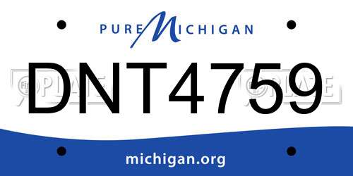 DNT4759 Michigan License Plate