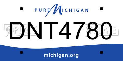 DNT4780 Michigan License Plate