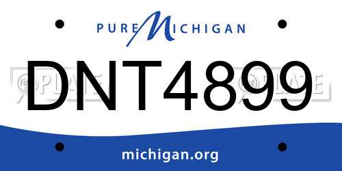 DNT4899 Michigan License Plate