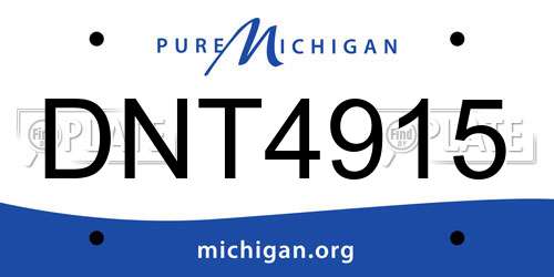 DNT4915 Michigan License Plate