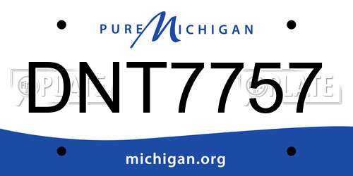 DNT7757 Michigan License Plate