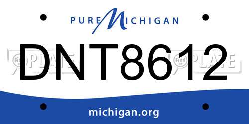 DNT8612 Michigan License Plate