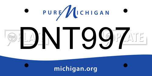 DNT997 Michigan License Plate