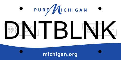 DNTBLNK Michigan License Plate