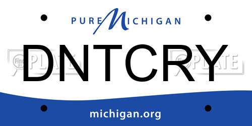 DNTCRY Michigan License Plate