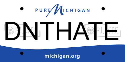 DNTHATE Michigan License Plate
