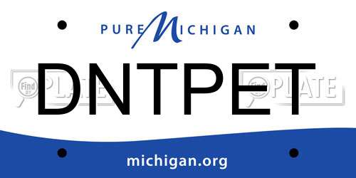 DNTPET Michigan License Plate