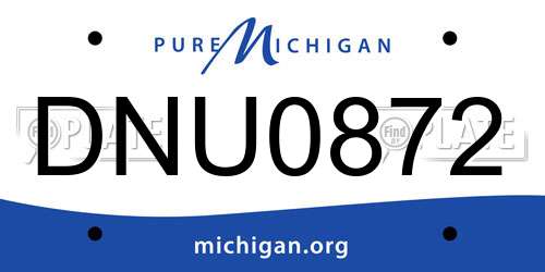 DNU0872 Michigan License Plate