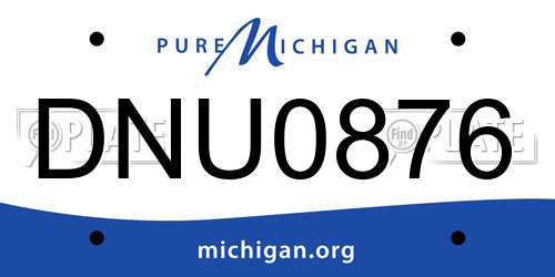DNU0876 Michigan License Plate