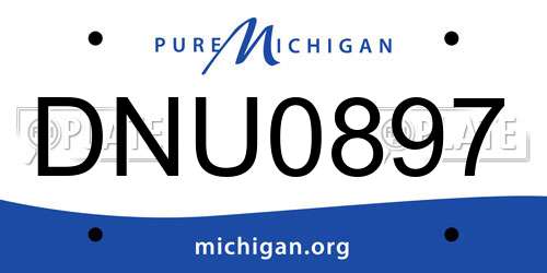 DNU0897 Michigan License Plate