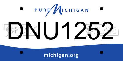 DNU1252 Michigan License Plate