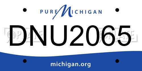 DNU2065 Michigan License Plate