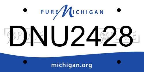DNU2428 Michigan License Plate
