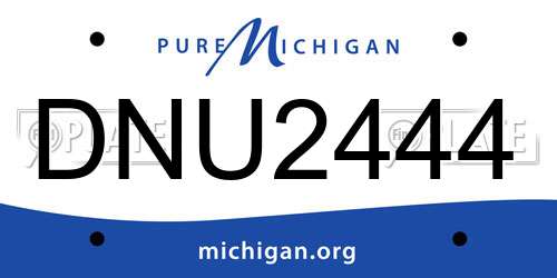 DNU2444 Michigan License Plate