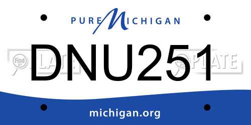 DNU251 Michigan License Plate
