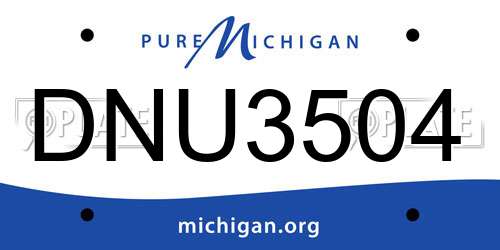 DNU3504 Michigan License Plate