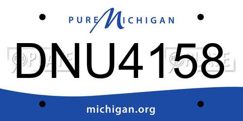 DNU4158 Michigan License Plate