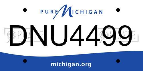 DNU4499 Michigan License Plate