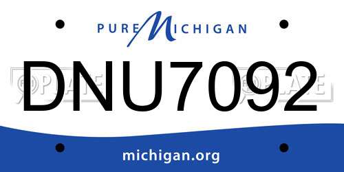 DNU7092 Michigan License Plate