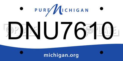 DNU7610 Michigan License Plate