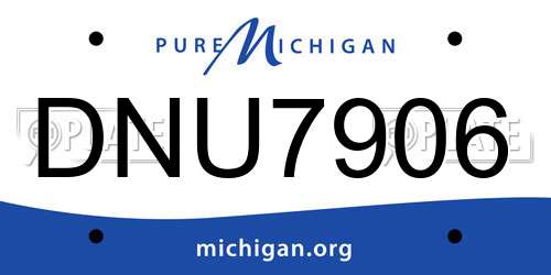 DNU7906 Michigan License Plate
