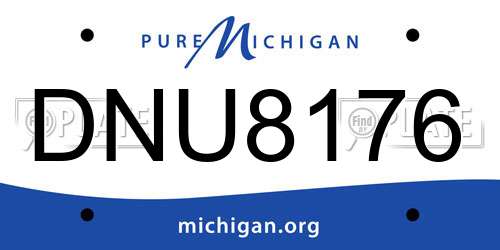 DNU8176 Michigan License Plate