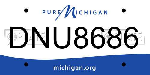 DNU8686 Michigan License Plate