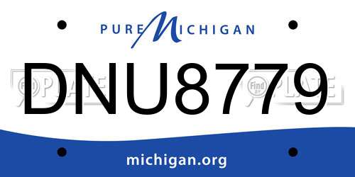 DNU8779 Michigan License Plate