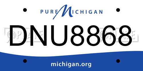 DNU8868 Michigan License Plate