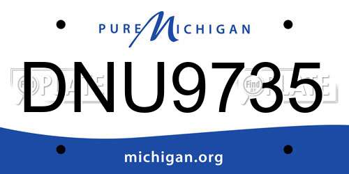 DNU9735 Michigan License Plate